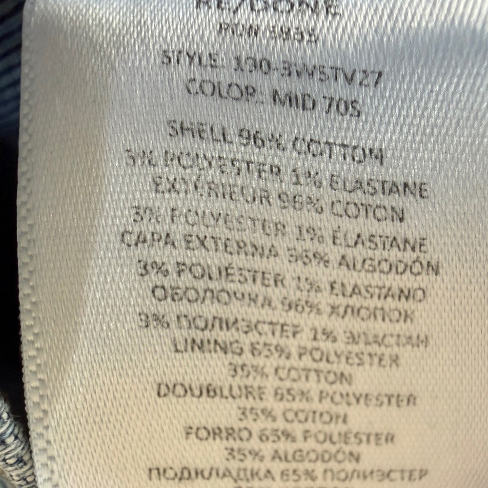 RE/DONE 70s Stove Pipe High Rise Straight Leg Jeans Mid 70s Wash Size 27 - Picture 10 of 16
